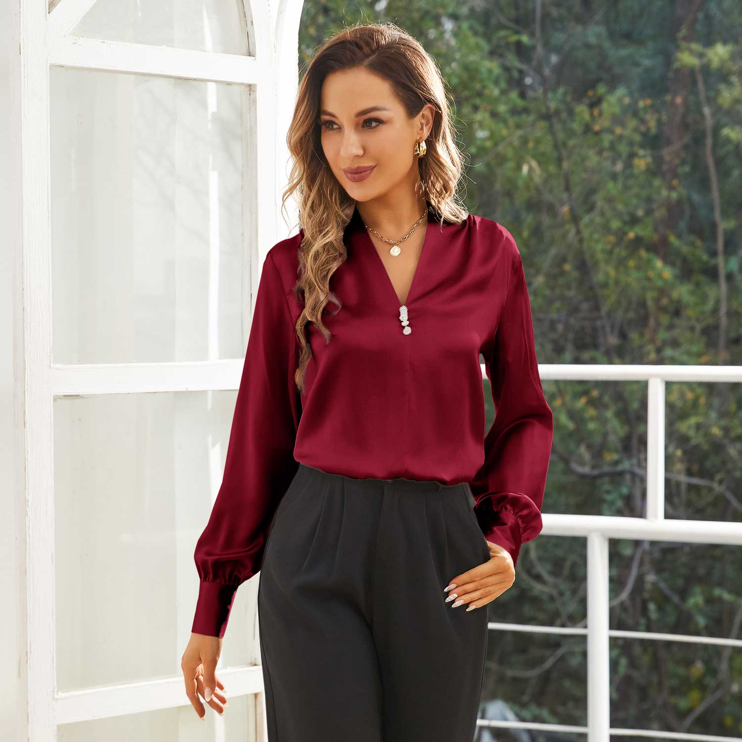 ladies red dress blouses Out For The Day Red Satin Blouse Shop the Mint