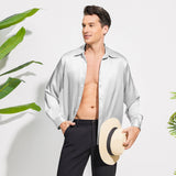 100% Mulberry Men's Silk Shirt Long Pure Silk Dress Shirts