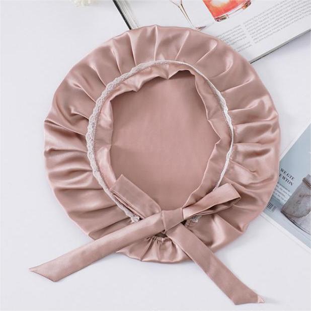Silk Lace Sleep Cap For Women Hair Care Silk Night Bonnet