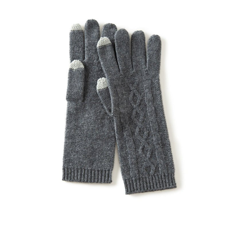 100% Pure Cashmere Gloves for Women Ladies Cashmere Knitted Gloves