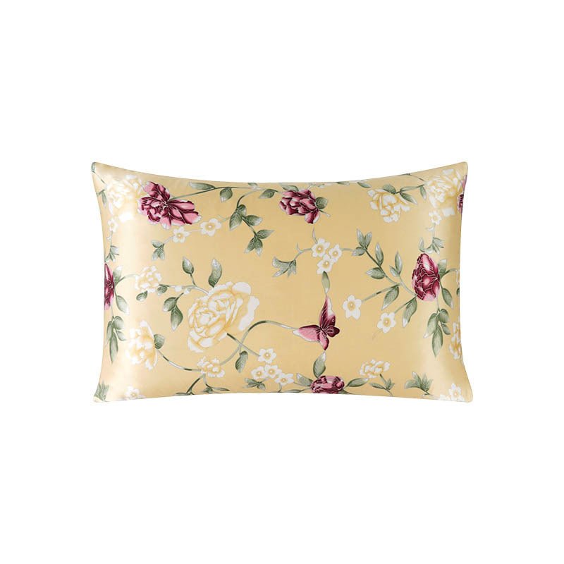 19 Momme Housewife Silk Pillowcase Hidden Zipper Assorted Floral Prints