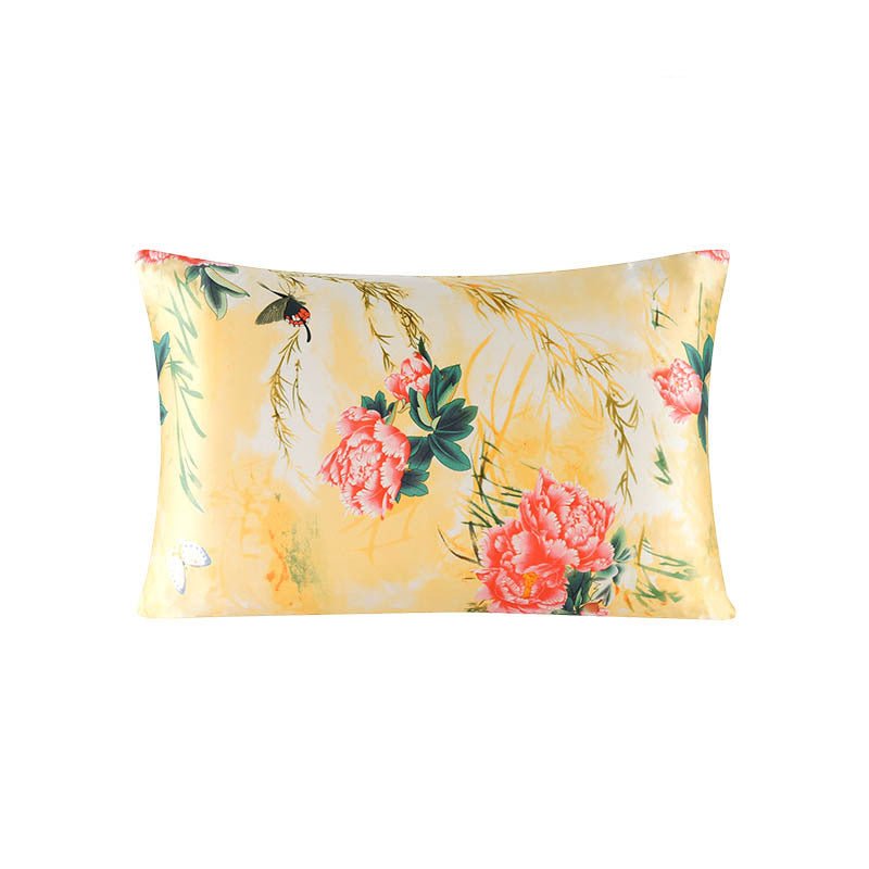 19 Momme Housewife Silk Pillowcase Hidden Zipper Assorted Floral Prints