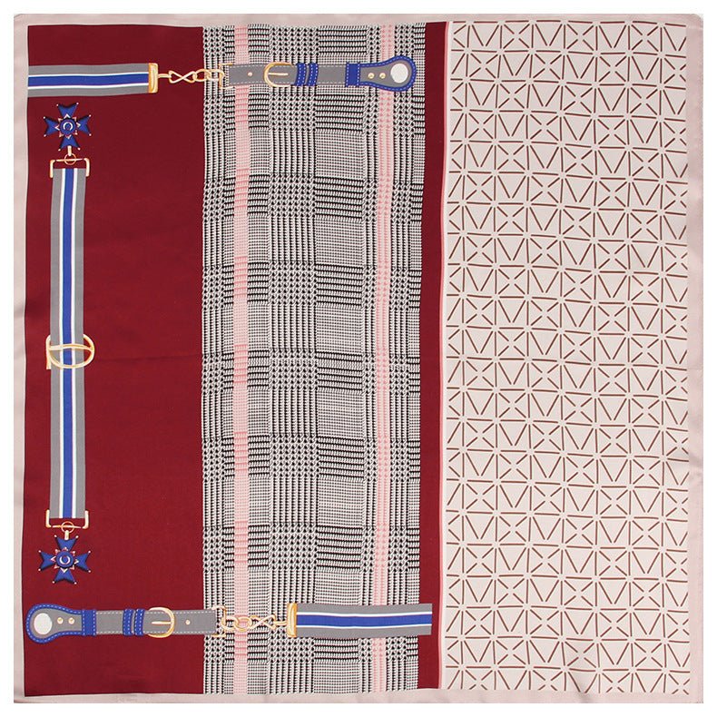 21''x21'' Womens Silk Chic Printed Square Silk Scarf