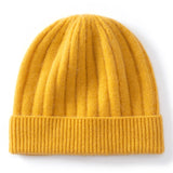 Kids Cashmere Beanie Ribbed Knit Cashmere Hat Multi Colors Cashmere Cuffed Hat