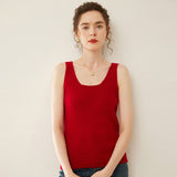 Womens V Neck Cashmere Vest Ribbed Knit Cashmere Tank Top