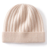 Kids Cashmere Beanie Ribbed Knit Cashmere Hat Multi Colors Cashmere Cuffed Hat