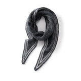 Womens Striped Cashmere Triangle Scarf Soft Knit Cashmere Neck Scarf