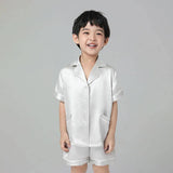 Boys Silk Pajama Sets Short Two Piece Kids Silk Sleepwear