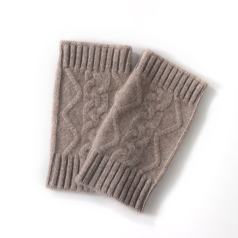 Cable Ribbed Cashmere Hand Warmers Cashmere Fingerless Gloves Mitts