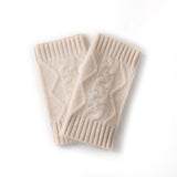 Cable Ribbed Cashmere Hand Warmers Cashmere Fingerless Gloves Mitts
