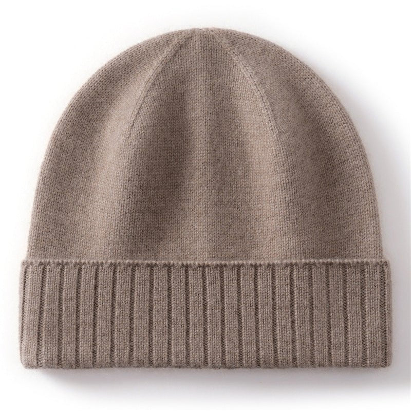 Cashmere Beanie Ribbed Cuff Winter Pure Cashmere Knit Cap Cashmere Hat
