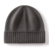 Cashmere Beanie Ribbed Cuff Winter Pure Cashmere Knit Cap Cashmere Hat
