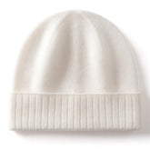 Cashmere Beanie Ribbed Cuff Winter Pure Cashmere Knit Cap Cashmere Hat