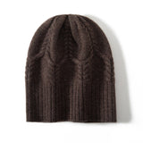 Cashmere Hats Ribbed Edge for Women Cashmere Knitted Beanie