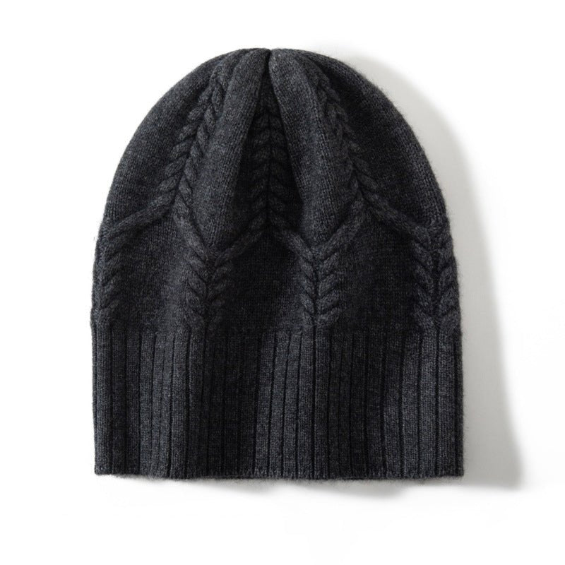 Cashmere Hats Ribbed Edge for Women Cashmere Knitted Beanie