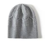 Cashmere Hats Ribbed Edge for Women Cashmere Knitted Beanie