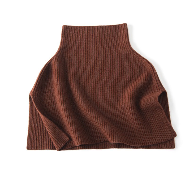 Cashmere Layered Collar Pullover Cashmere Dickey Ribbed Cashmere Neckpiece