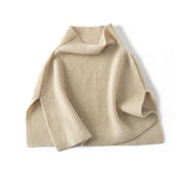 Cashmere Layered Collar Pullover Cashmere Dickey Ribbed Cashmere Neckpiece