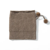 Cashmere Pom - Pom Beanie Hat With Drawstring Closure Thick Ribbing Hats