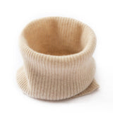 Cashmere Ribbed Neck Scarf Lightweight Solid Cashmere Neck Gaiter for Fall Winter