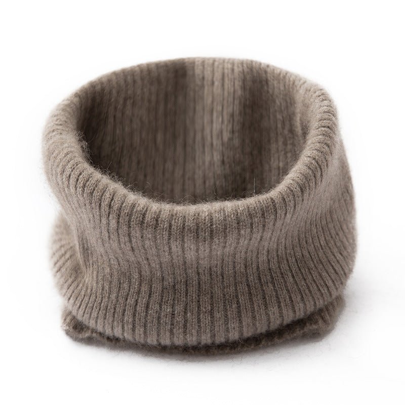 Cashmere Ribbed Neck Scarf Lightweight Solid Cashmere Neck Gaiter for Fall Winter