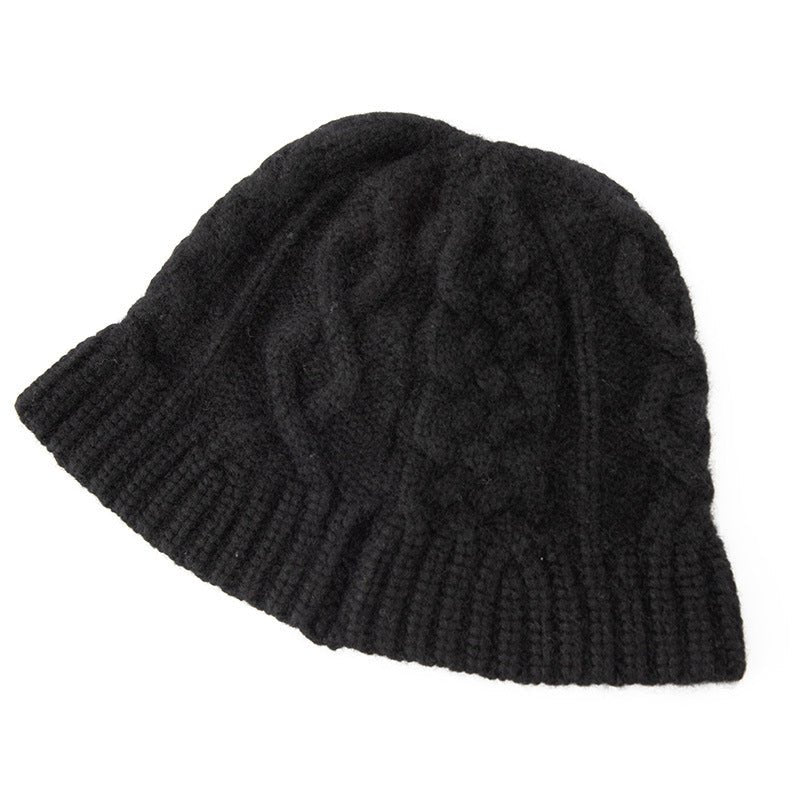 Chunky Cashmere Bucket Hat Cashmere Cable Beanie for Women