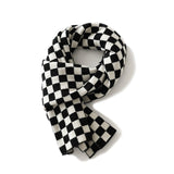 Classic Plaid Cashmere Scarf Short Cashmere Thick Cashmere Scarf for Men and Women