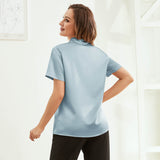 Classic Short Womens Silk Blouse Silk Button Down Shirt