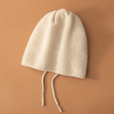 Convertible Pure Cashmere Drawstring Knit Hat Adjustable Cashmere Beanie