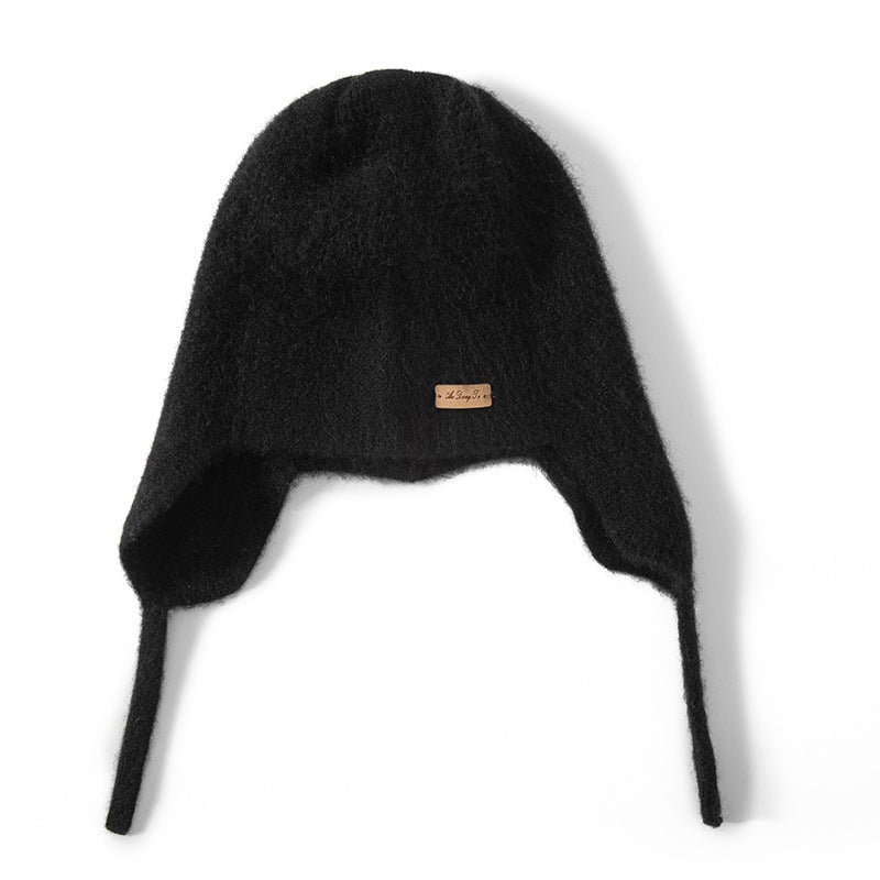 Cute Cashmere Knitted Hat Soft Cashmere Beanie for Winter Cashmere Earflap Cap