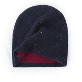 Double - Layer Cashmere Speckled Beanie Thickened Cashmere Winter Hat