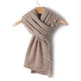Fringed Pure Cashmere Scarf for Women Cashmere Wrap Tassel Edge