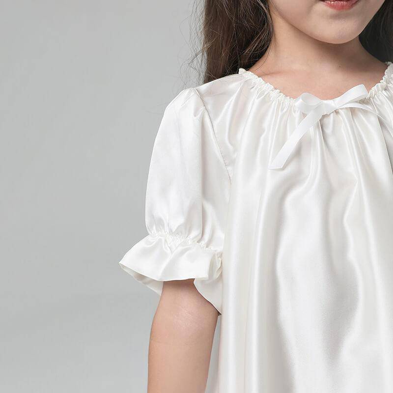 Girls Silk Nightgown 100% Summer Kids silk Nightwear