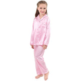 Girls Silk Pajama Set Long Unisex Silk Pajamas For Kids