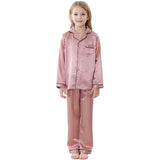Girls Silk Pajama Set Long Unisex Silk Pajamas For Kids