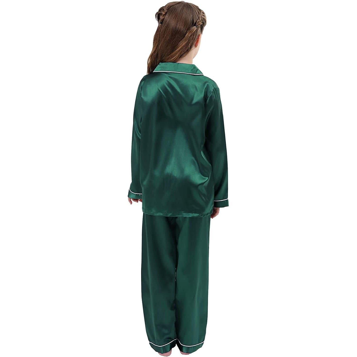 Girls Silk Pajama Set Long Unisex Silk Pajamas For Kids