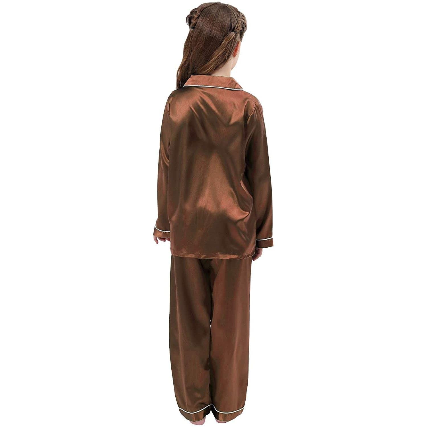 Girls Silk Pajama Set Long Unisex Silk Pajamas For Kids