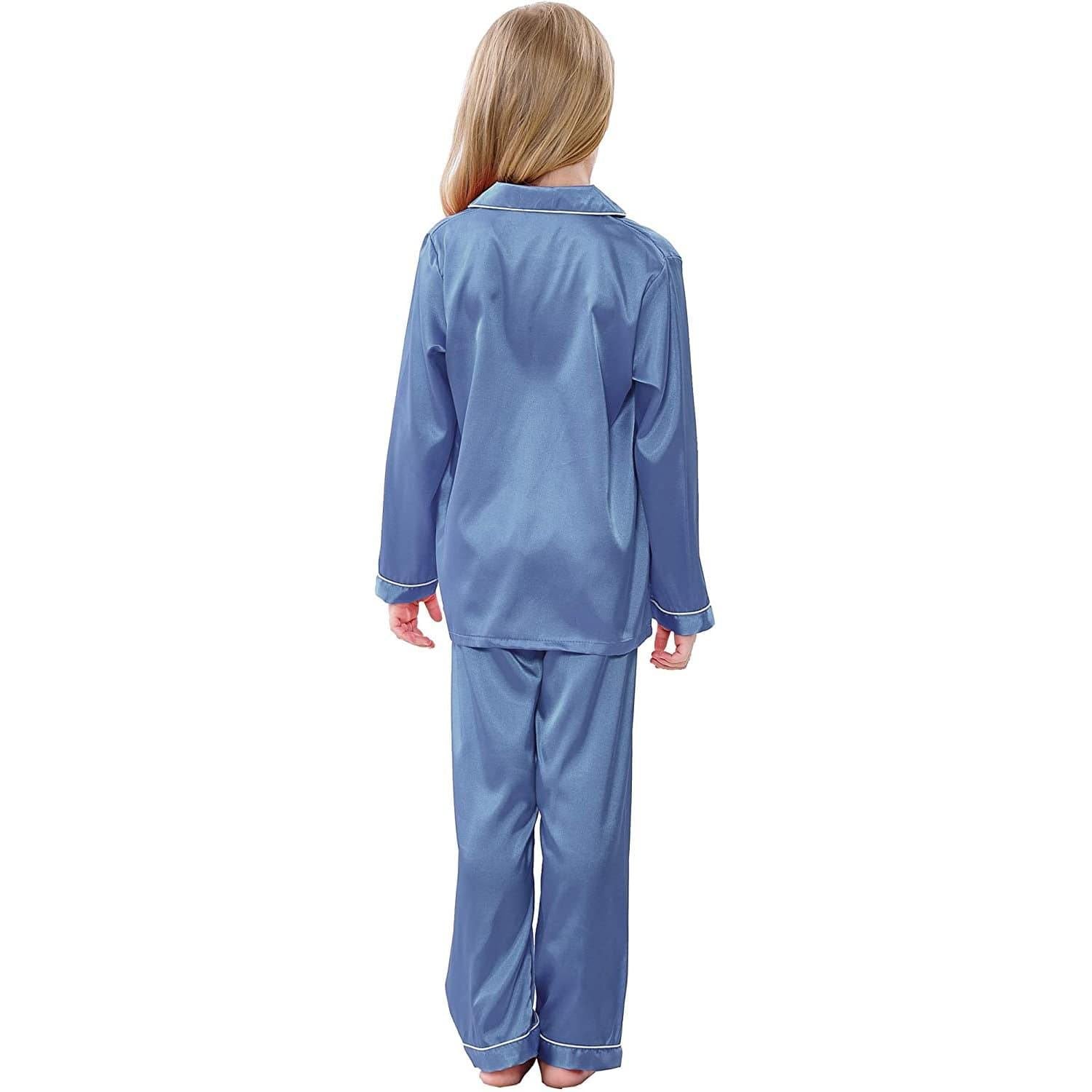 Girls Silk Pajama Set Long Unisex Silk Pajamas For Kids