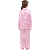 Girls Silk Pajama Set Long Unisex Silk Pajamas For Kids