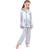 Girls Silk Pajama Set Long Unisex Silk Pajamas For Kids