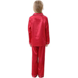 Girls Silk Pajama Set Long Unisex Silk Pajamas For Kids