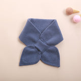 Kids Colorful Knit Cashmere Scarf Bow Knot Cashmere Neck Warmer