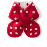 Kids Playful Polka Dot Cashmere Neck Warmer Bow Knot Cashmere Scarf Pure Cashmere Wrap