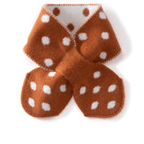 Kids Playful Polka Dot Cashmere Neck Warmer Bow Knot Cashmere Scarf Pure Cashmere Wrap