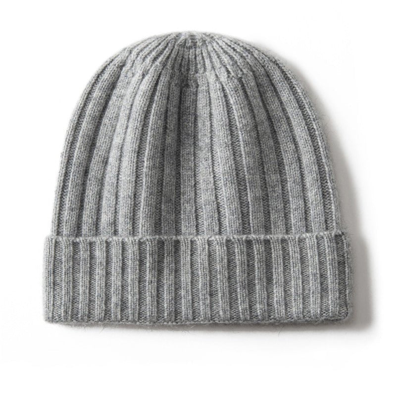 Kids Ribbed Cashmere Beanie Hat Fold Over Pure Cashmere Beanie Multi Colors
