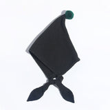 Kids Tie Cashmere Beanie Knit Elf Cashmere Hats with Pom Pom Dark Gray S