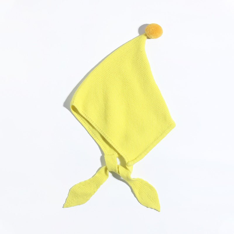 Kids Tie Cashmere Beanie Knit Elf Cashmere Hats with Pom Pom Green S