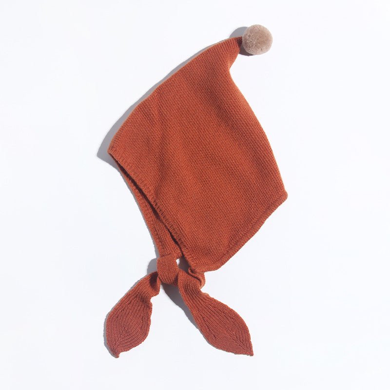 Kids Tie Cashmere Beanie Knit Elf Cashmere Hats with Pom Pom Multi Colors