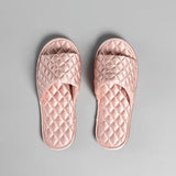 Luxury Silk Slippers For Women Soft home Slippers Travel Slippers Haze Blue M