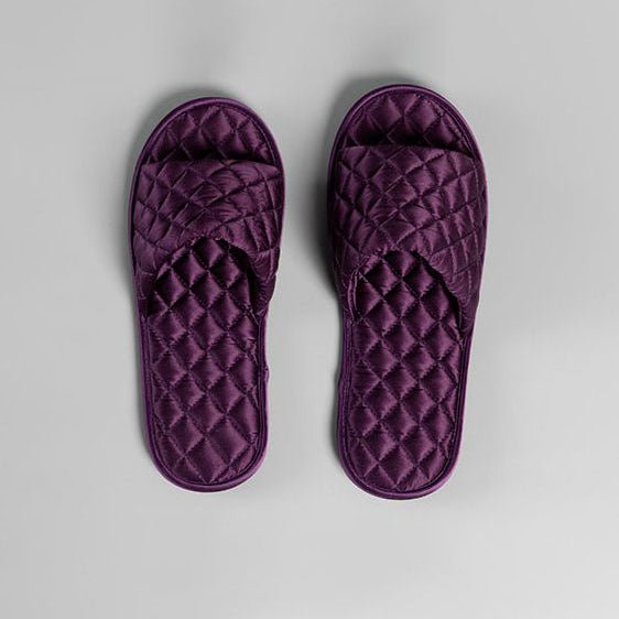 Luxury Silk Slippers For Women Soft home Slippers Travel Slippers Haze Blue M